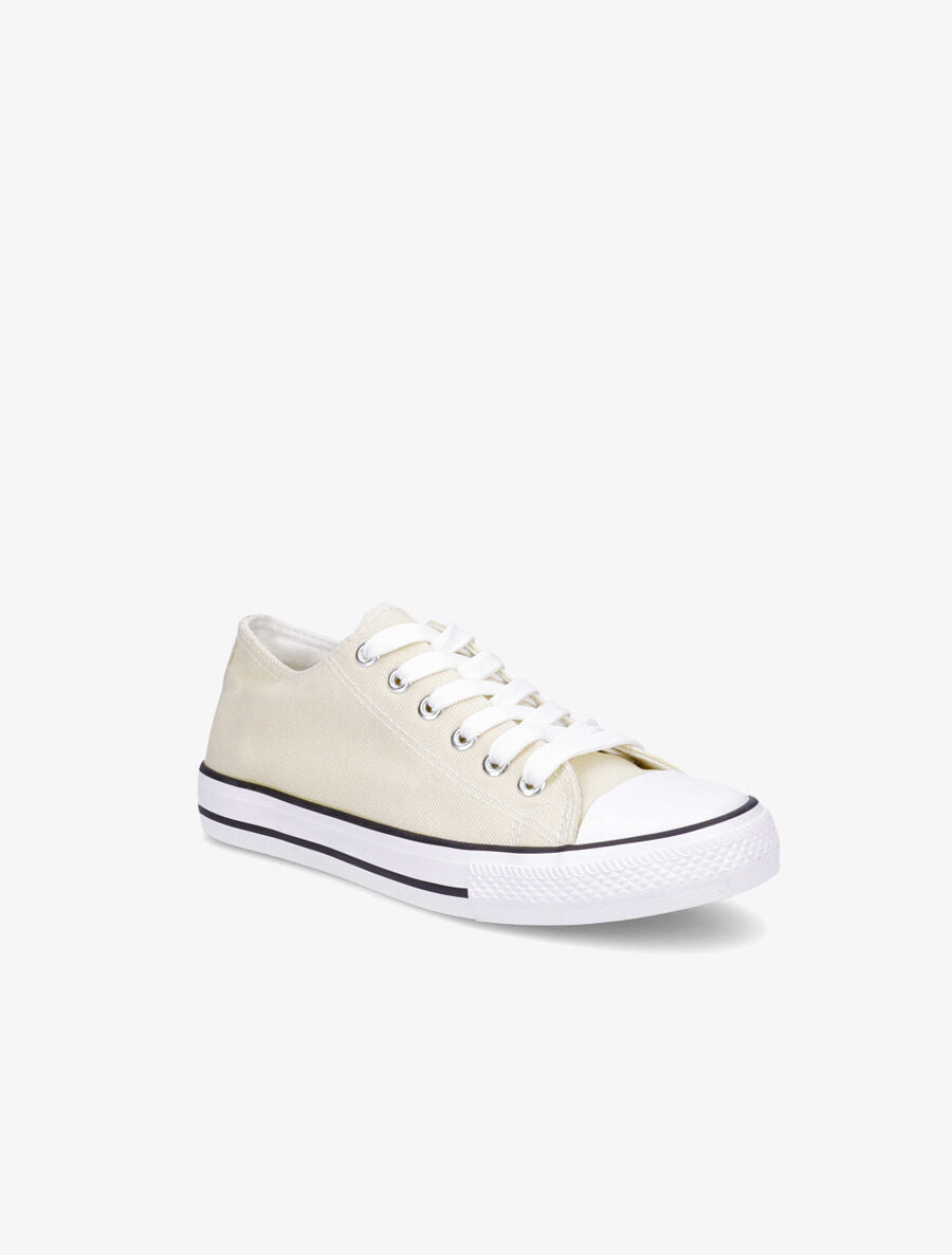 Tennis basses à semelle en gomme - Beige - 2