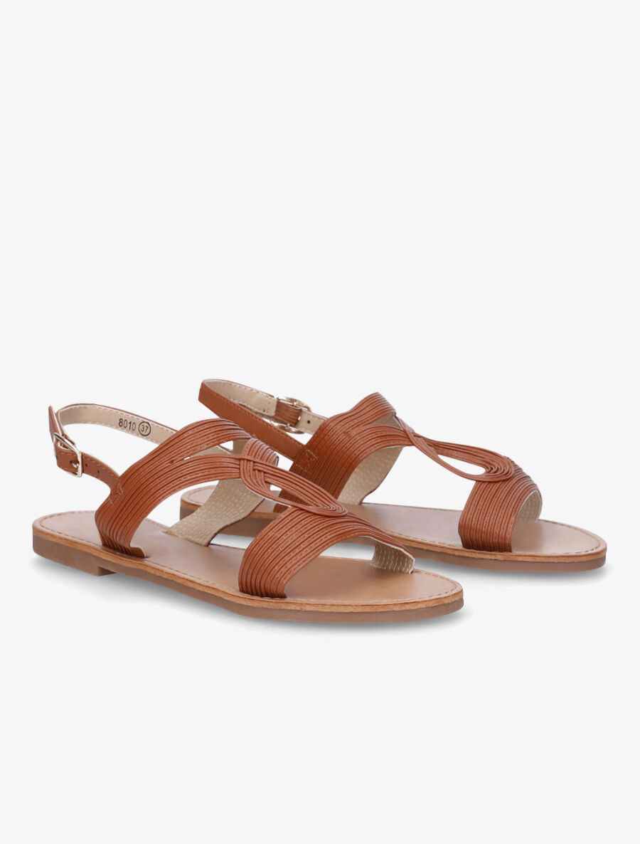 Nu-pieds fantaisies en simili - Camel - 4