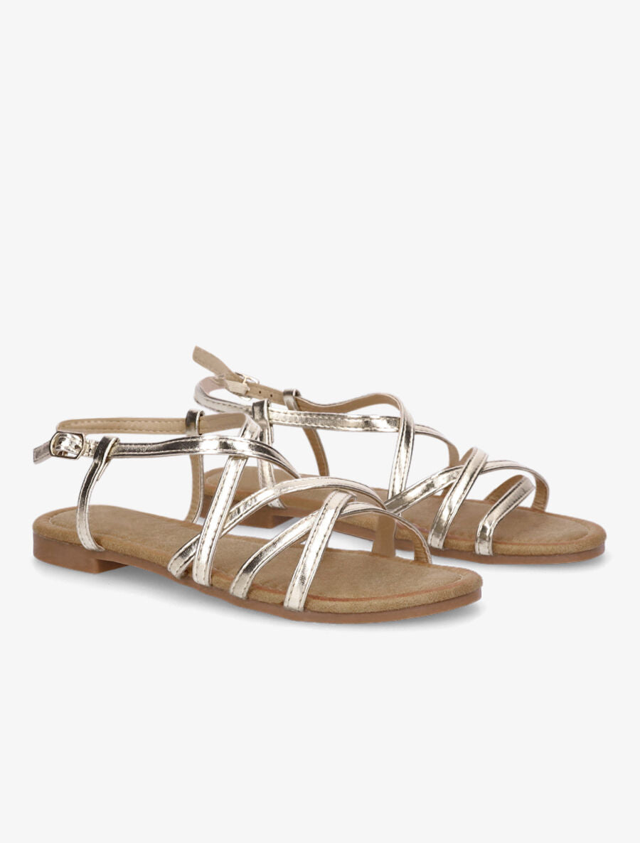 Nu-pieds croisés - Or - 4