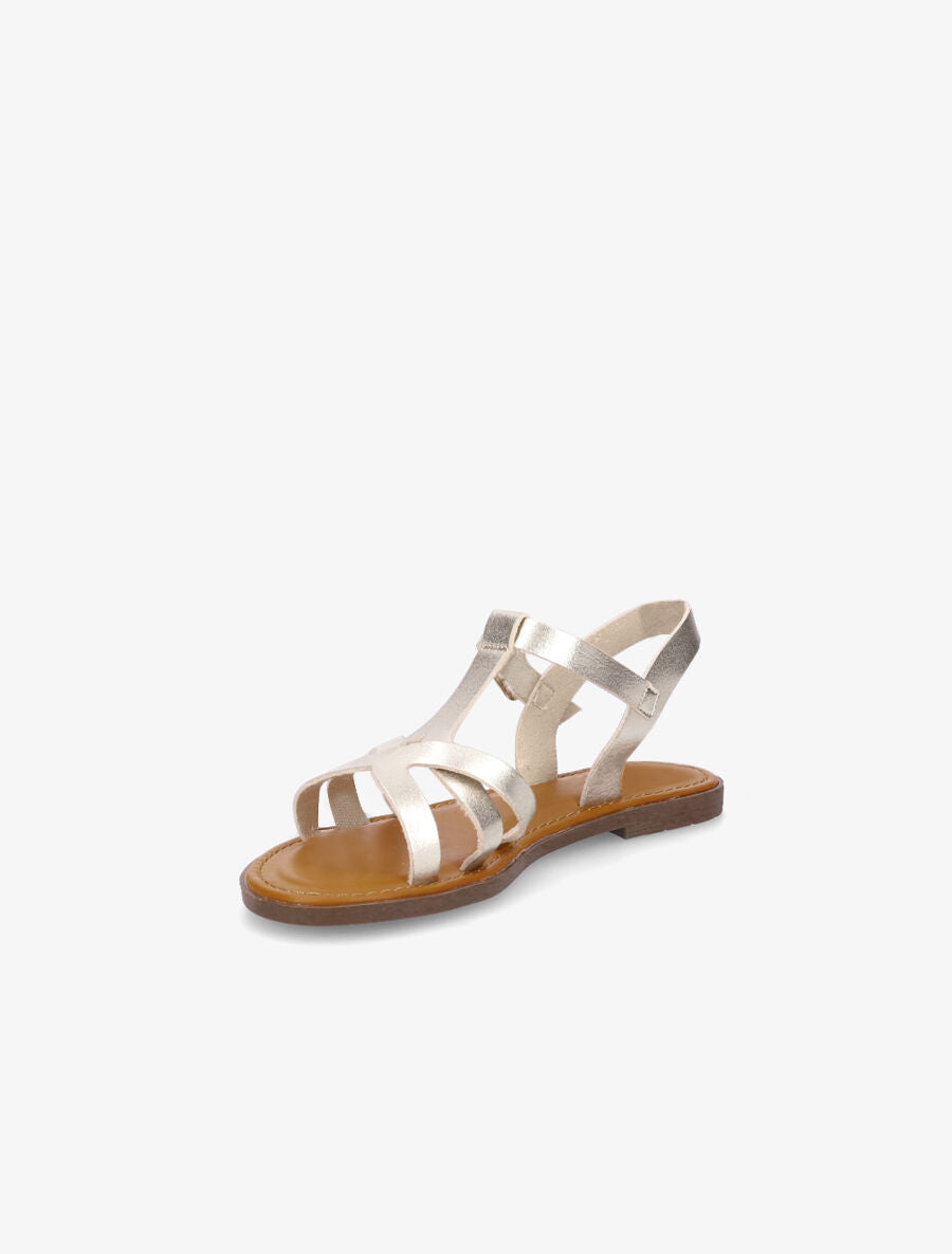Nu-pieds plats en simili - Or - 3