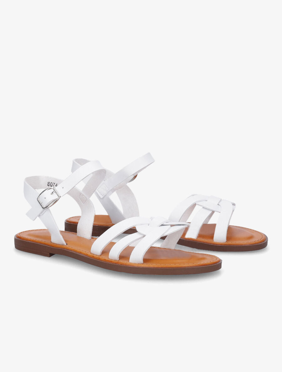 Nu-pieds plats classiques en simili - Blanc - 4