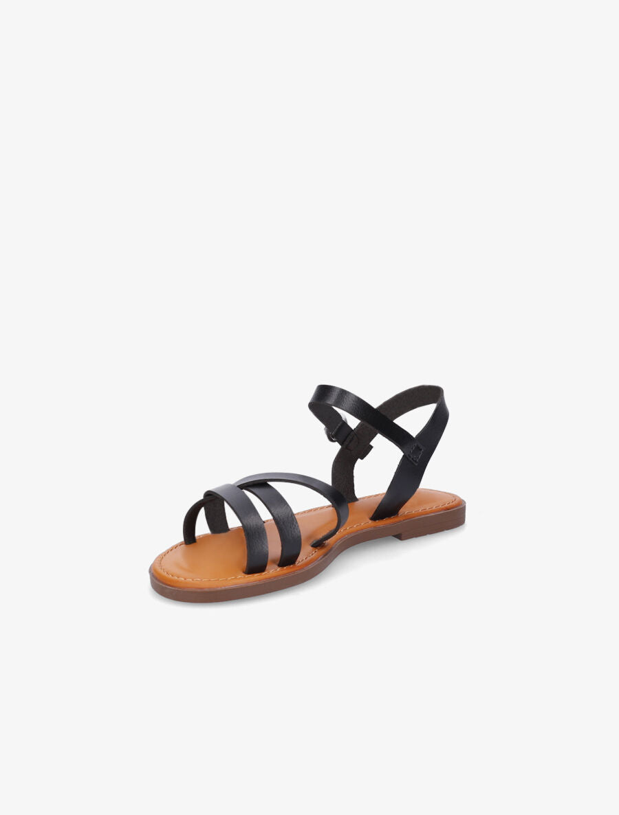 Nu-pieds entrelacés en simili - Noir - 3