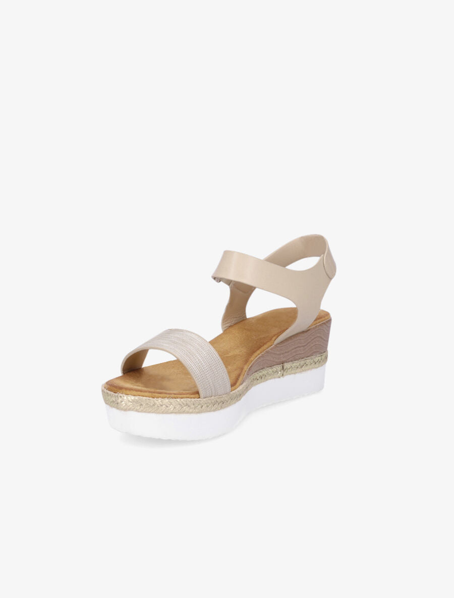 Sandales compensées irisées - Beige - 3