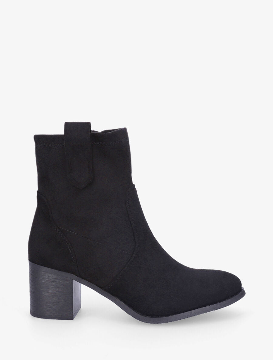 Bottines montantes en suédine - Noir - 1