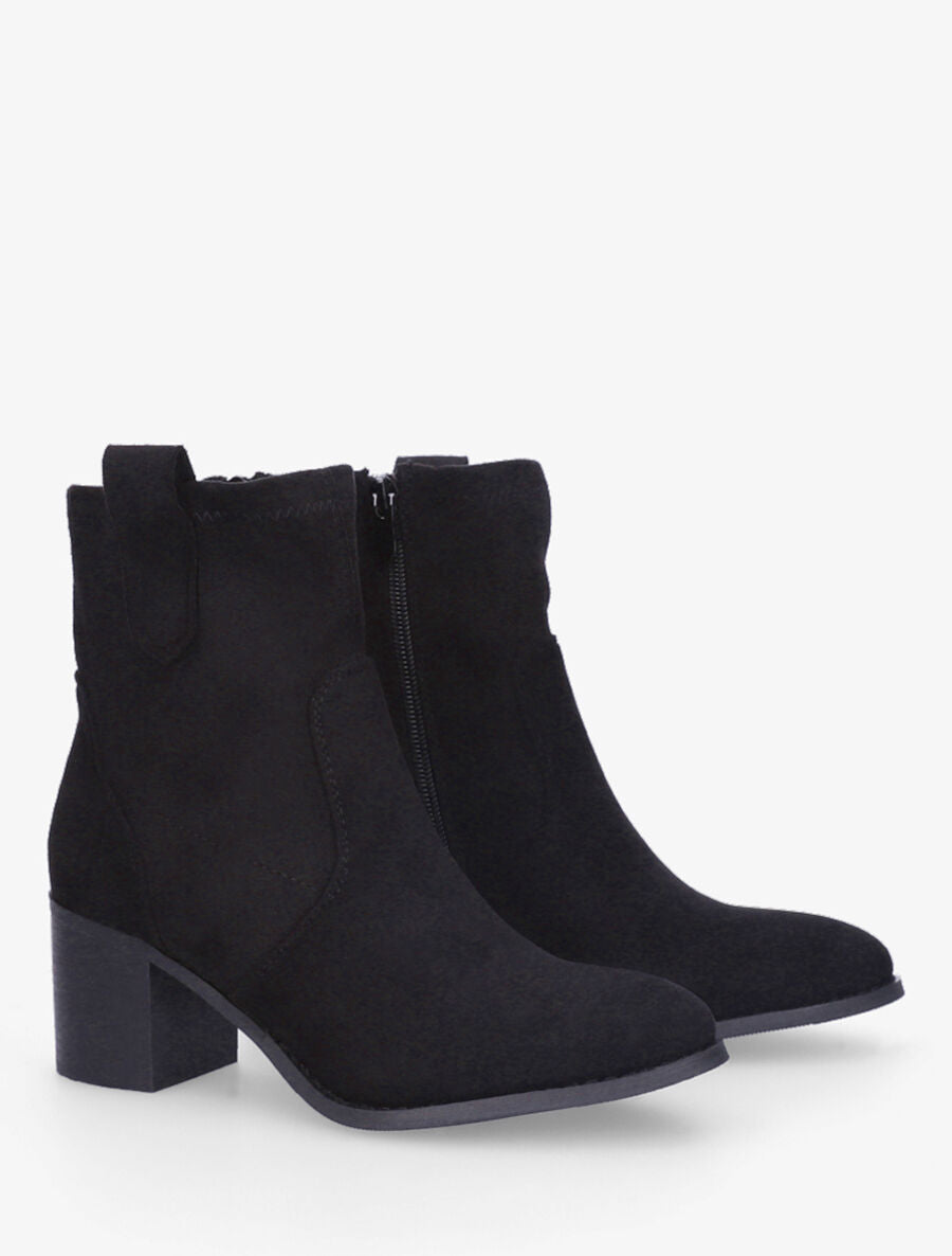 Bottines montantes en suédine - Noir - 4