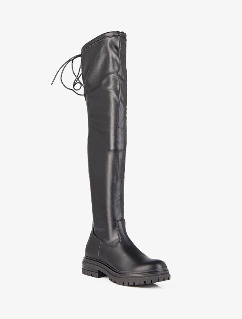 Cuissardes en simili à semelle crantée - Noir - 3