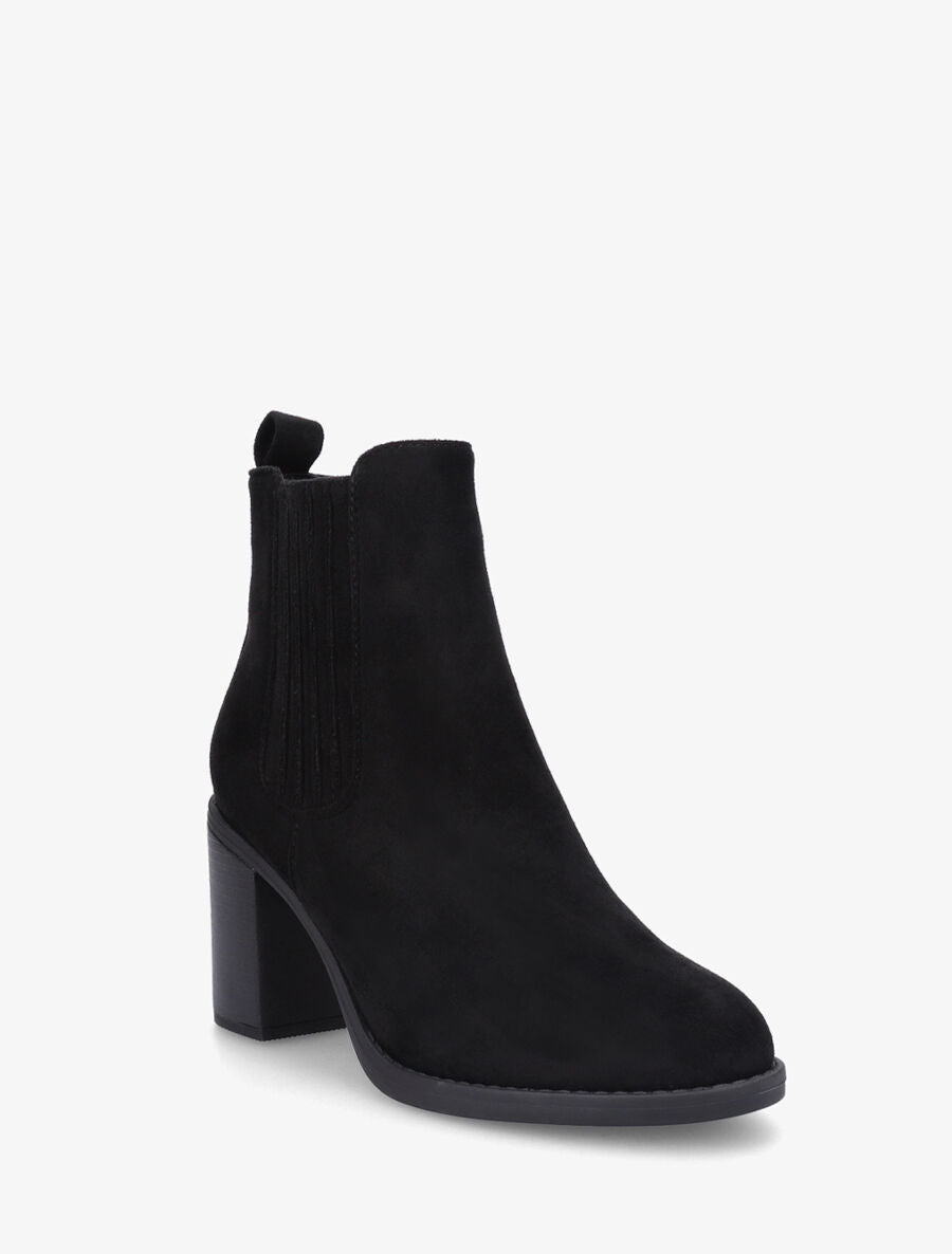 Bottines en suédine à talon haut - Noir - 2