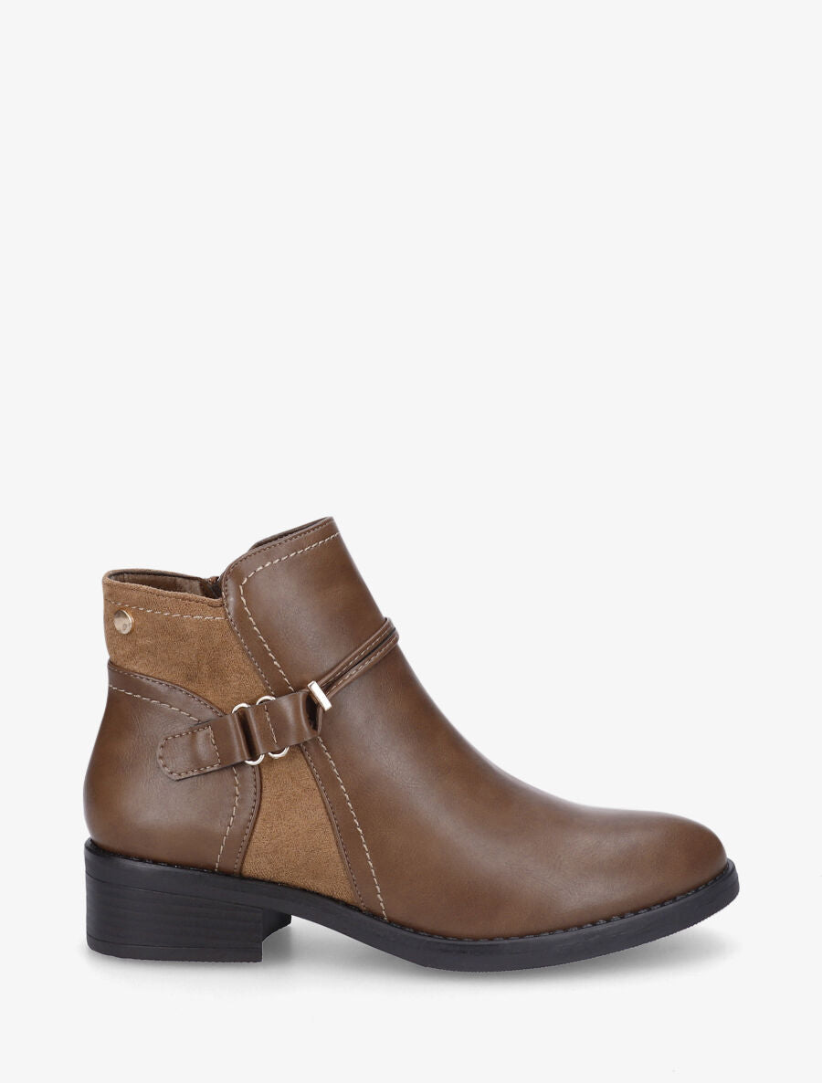 Bottines plates bi-matière - Taupe - 5