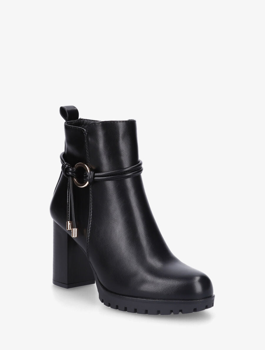 Bottines à talon en simili - Noir - 2
