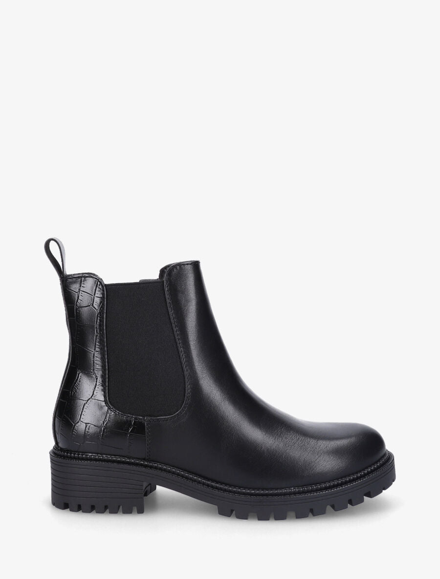 Boots élastiquées bi-matière - Noir - 1