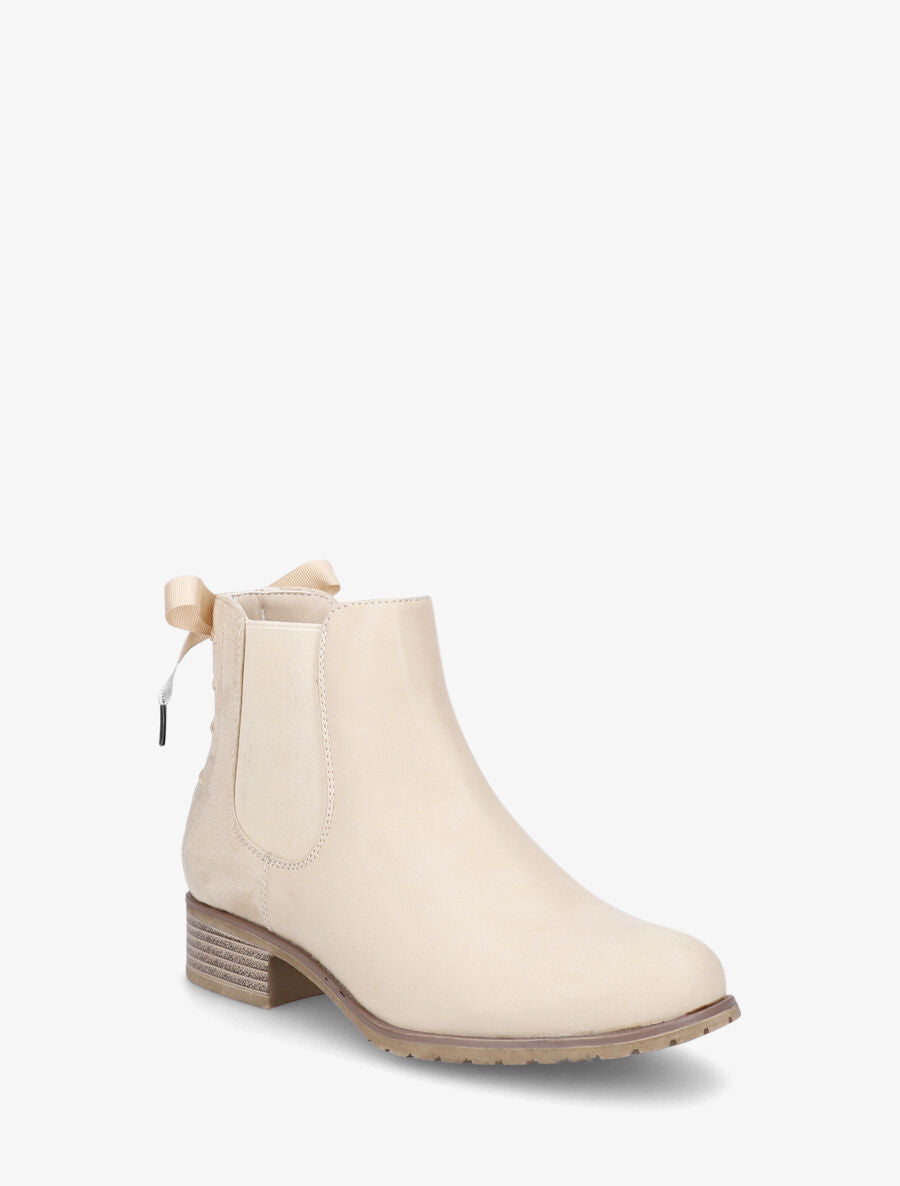 Bottines à contrefort style corset - Beige - 2