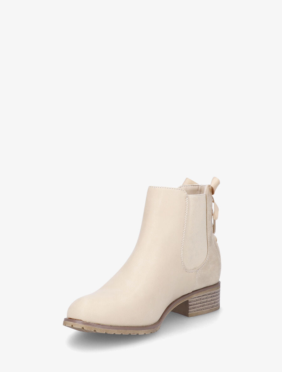 Bottines à contrefort style corset - Beige - 3