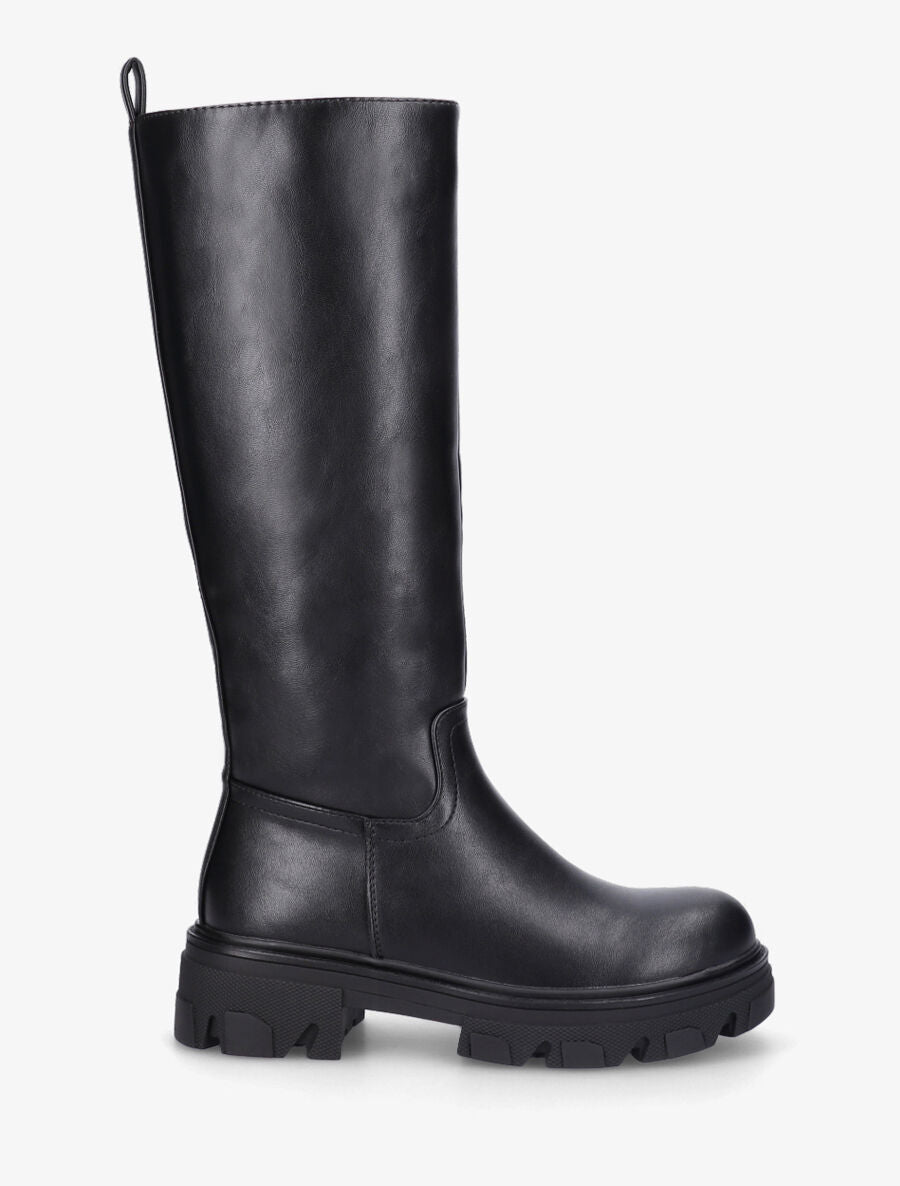 Bottes plates en simili - Noir - 5