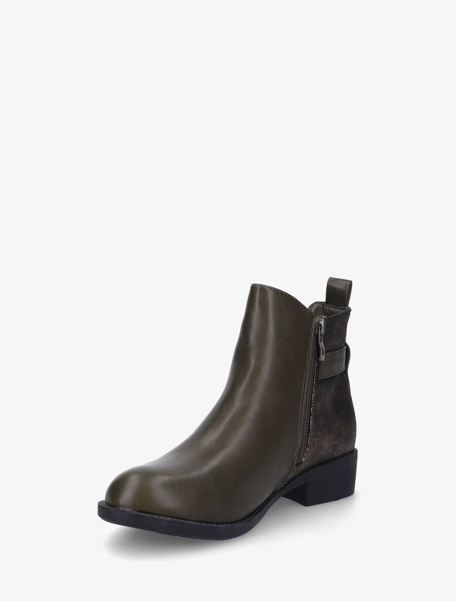 Bottines plates irisées à boucle - Kaki - 3