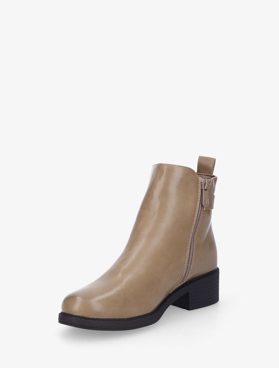Bottines croco à boucle - Taupe - 3