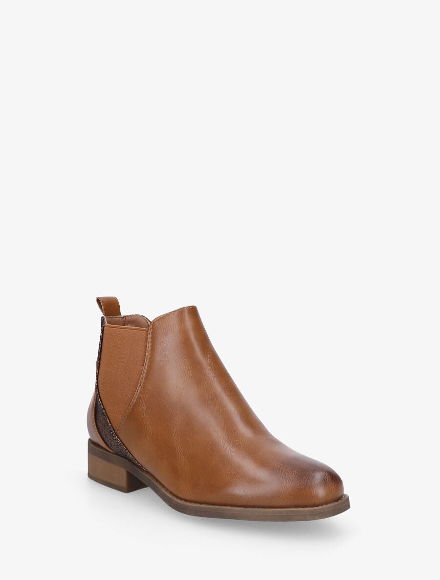 Bottines plates irisées - Camel - 3
