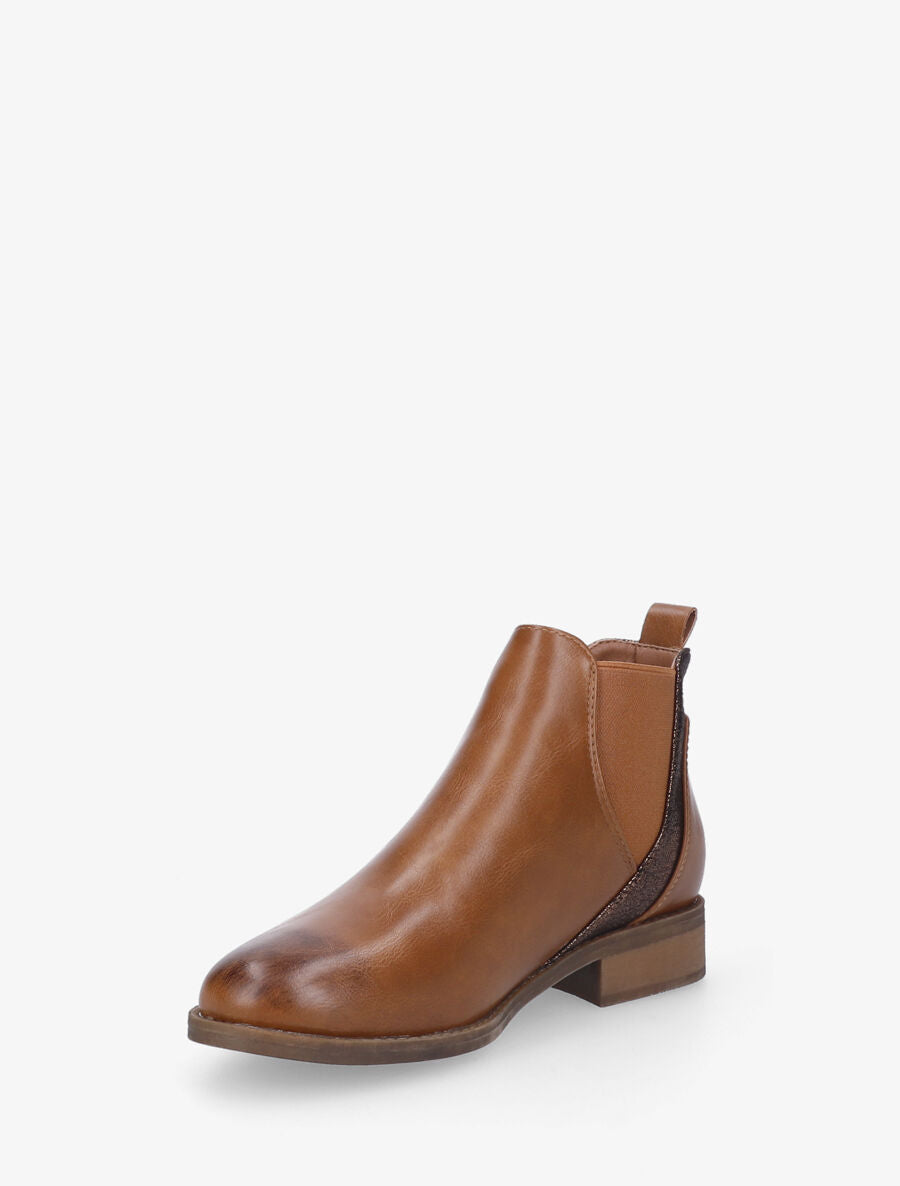 Bottines plates irisées - Camel - 4