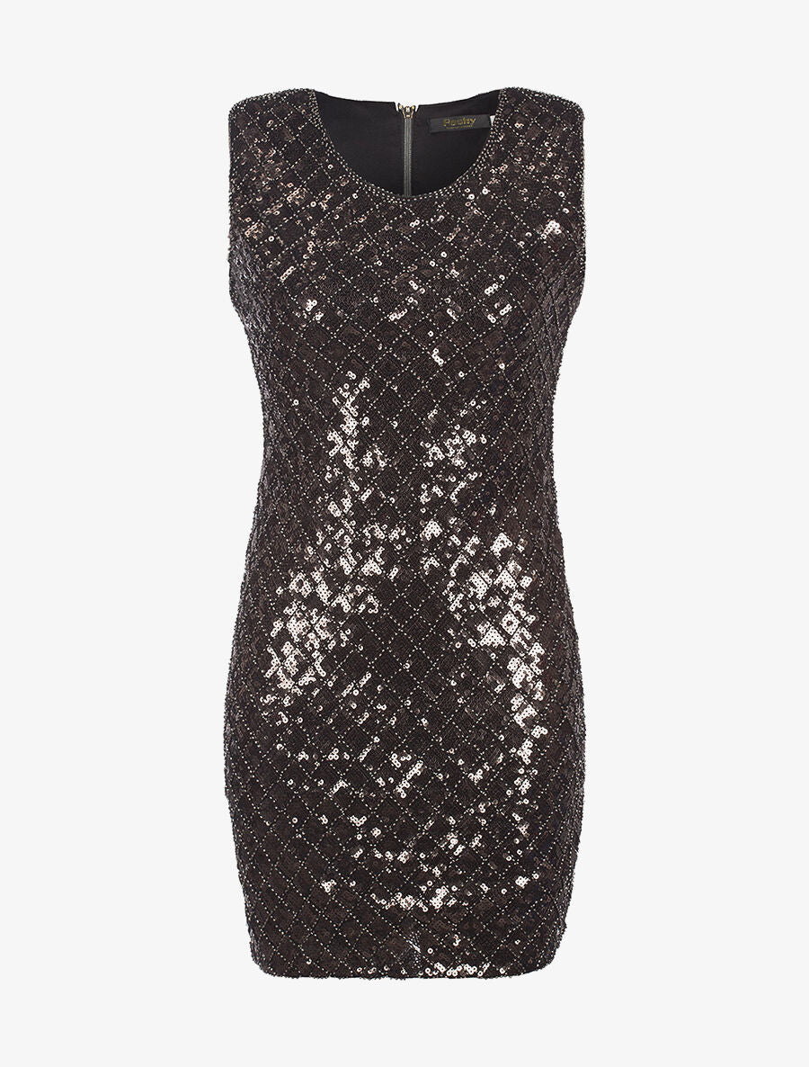 Robe à sequins - anthracite - 3