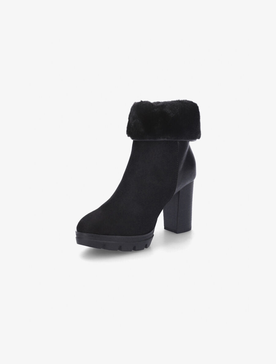 Bottines fourrées bimatières noir - Noir - 3