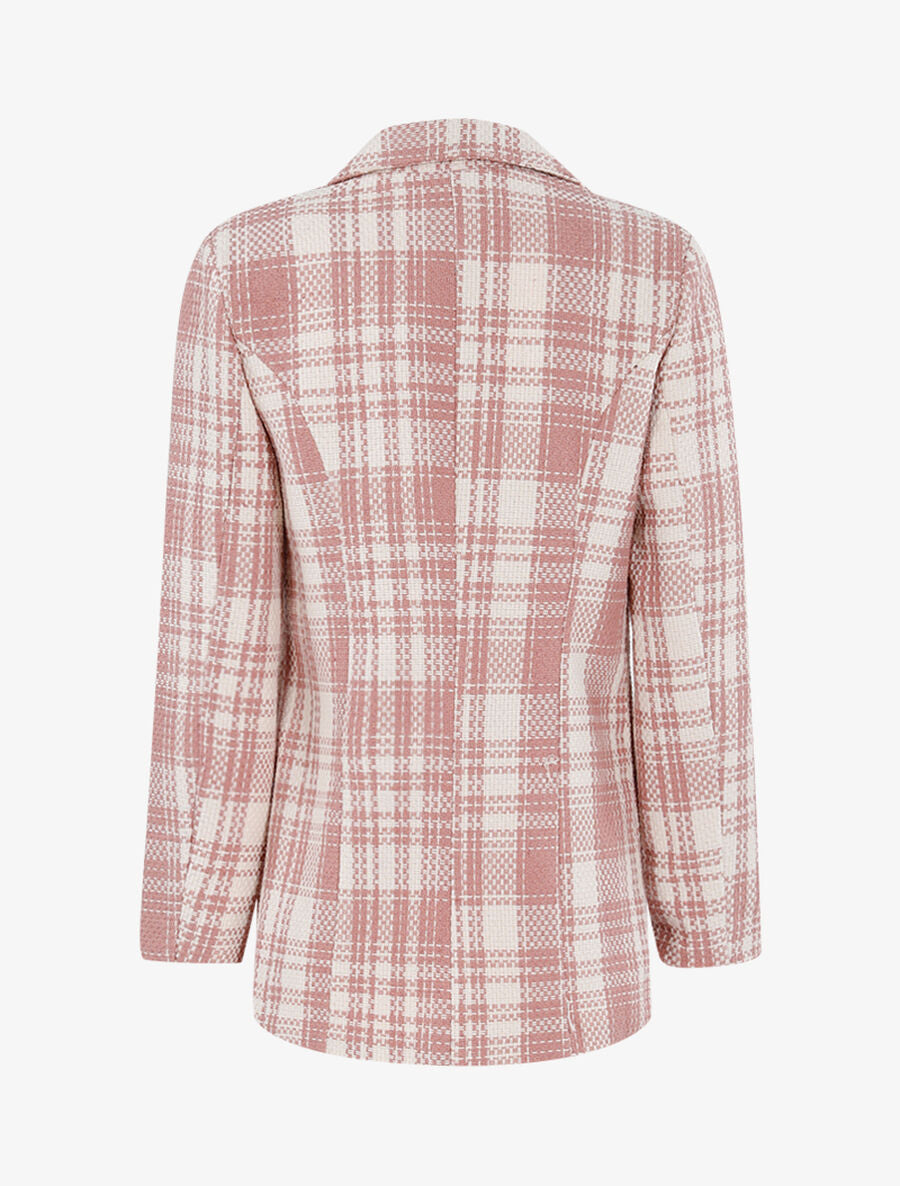 Veste effet tweed coupe droite - Rose/écru - 2