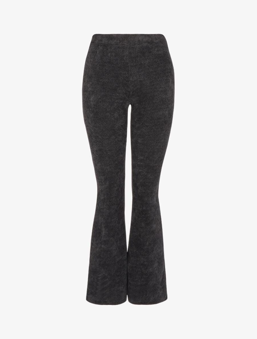 Pantalon flare en velours côtelé - Noir - 1