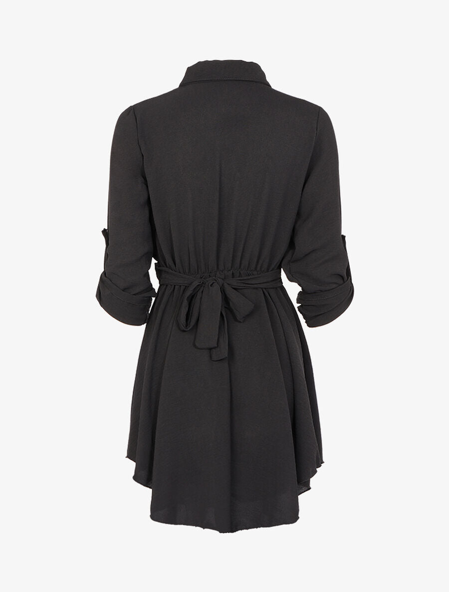 Robe patineuse ceinturée - Noir - 2