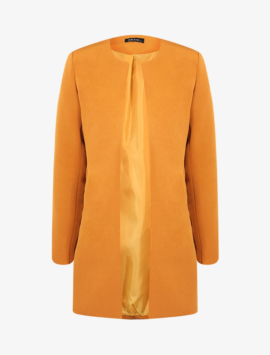 Blazer satiné coupe droite - Jaune - 1
