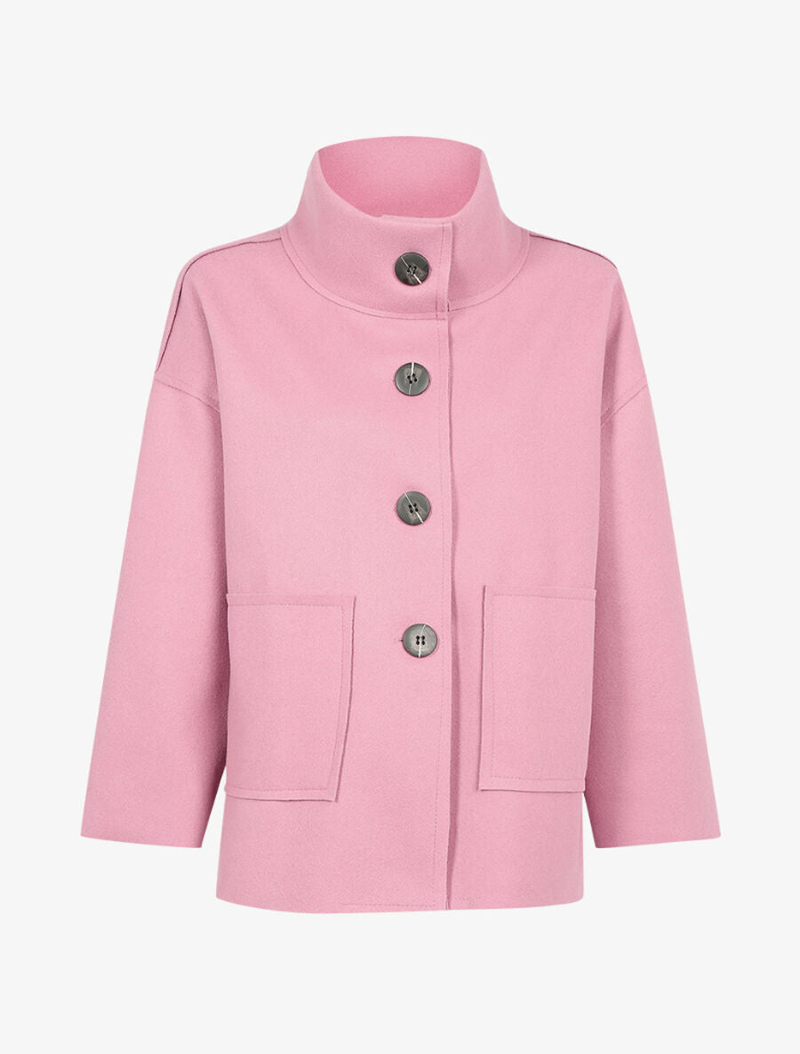 Veste courte à col montant - Rose - 1
