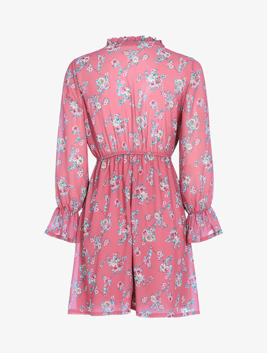 Robe patineuse à imprimé roses - Rose foncé - 2