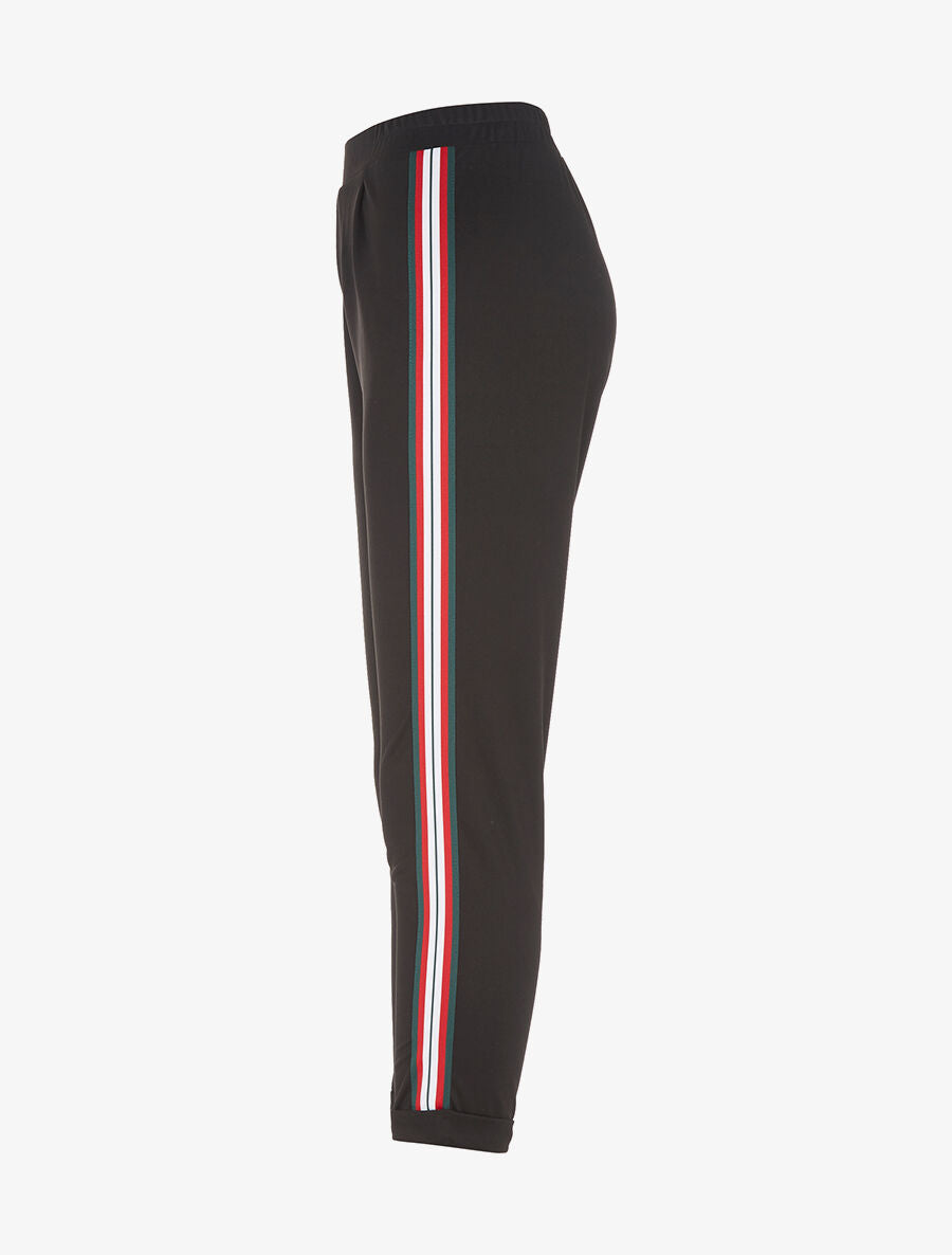 Jogpants 7/8 lignes sur les côtés - noir/rouge - 3