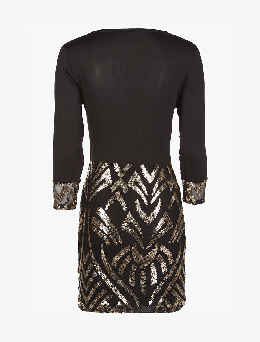 Robe bas à sequins - noir - 2