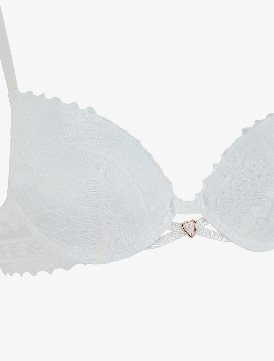 Ensemble soutien-gorge et tanga en dentelle - Blanc - 4