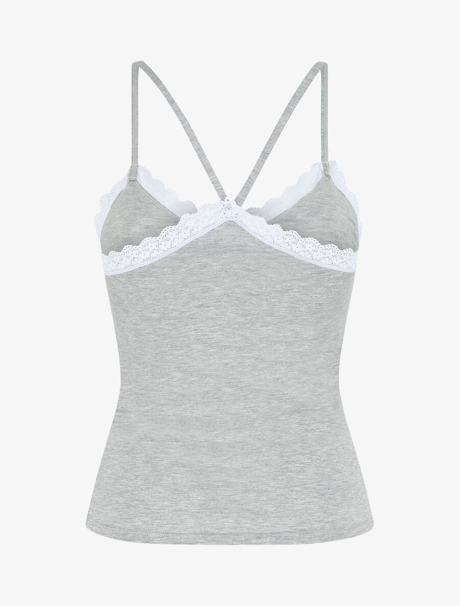 Ensemble pyjama débardeur et short uni - Gris clair - 2