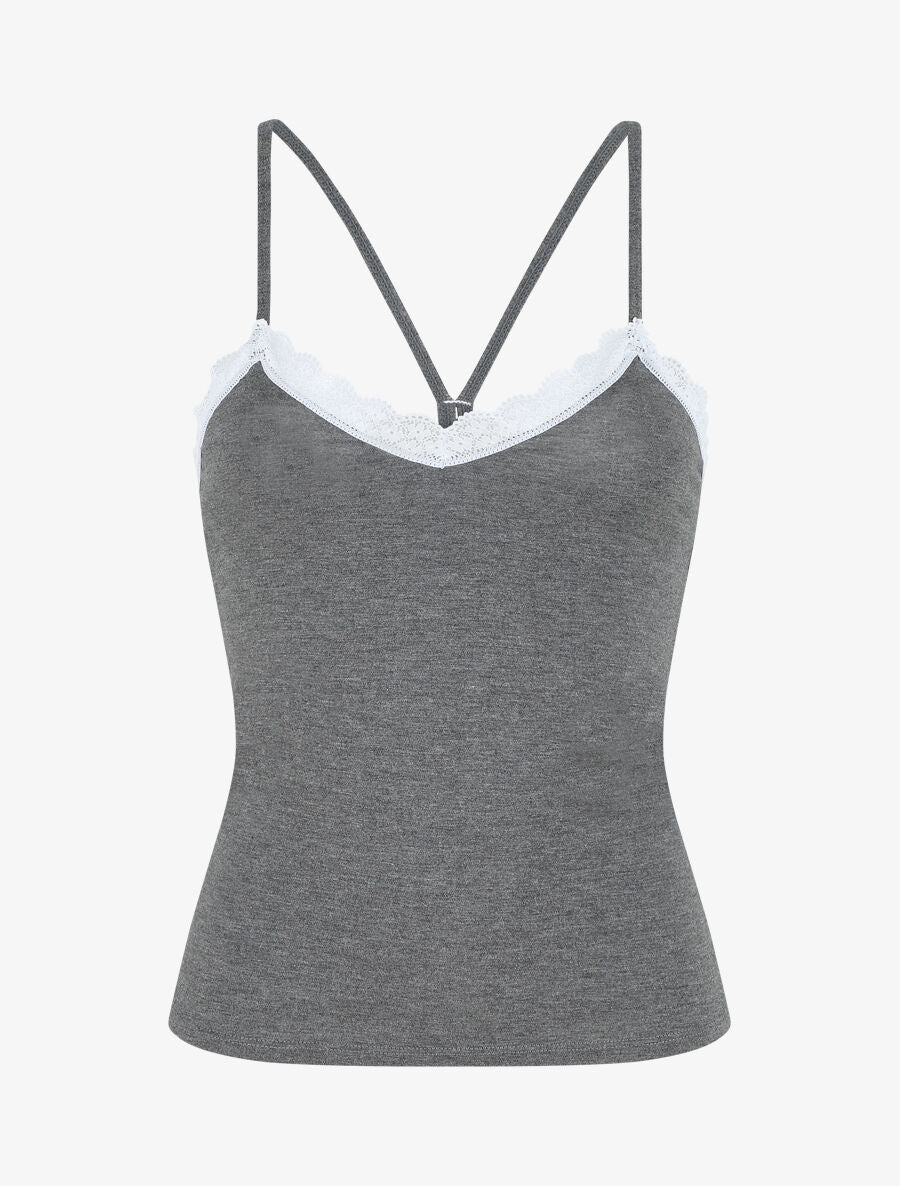 Ensemble pyjama débardeur et short uni - Gris foncé - 6