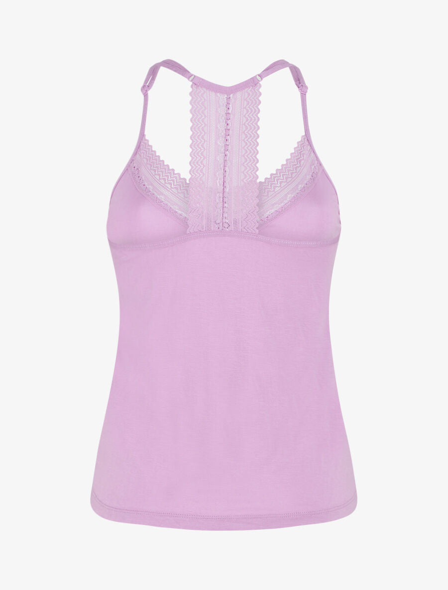 Ensemble pyjama en dentelle et boutons décoratifs - Lilas - 2