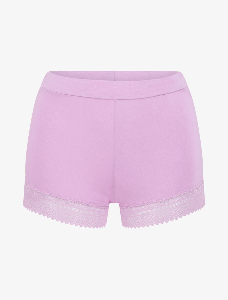 Ensemble pyjama en dentelle et boutons décoratifs - Lilas - 4