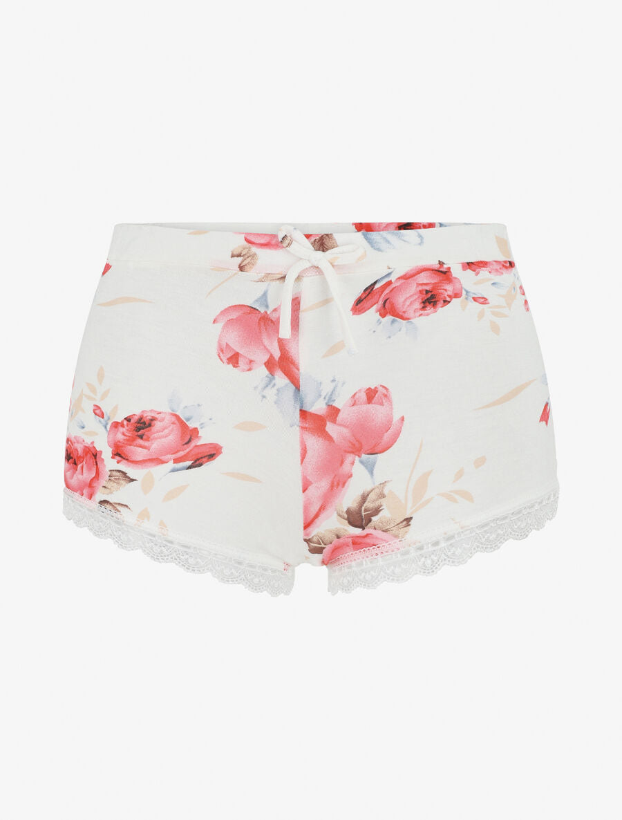 Ensemble pyjama en dentelle à motif floral - Blanc - 4