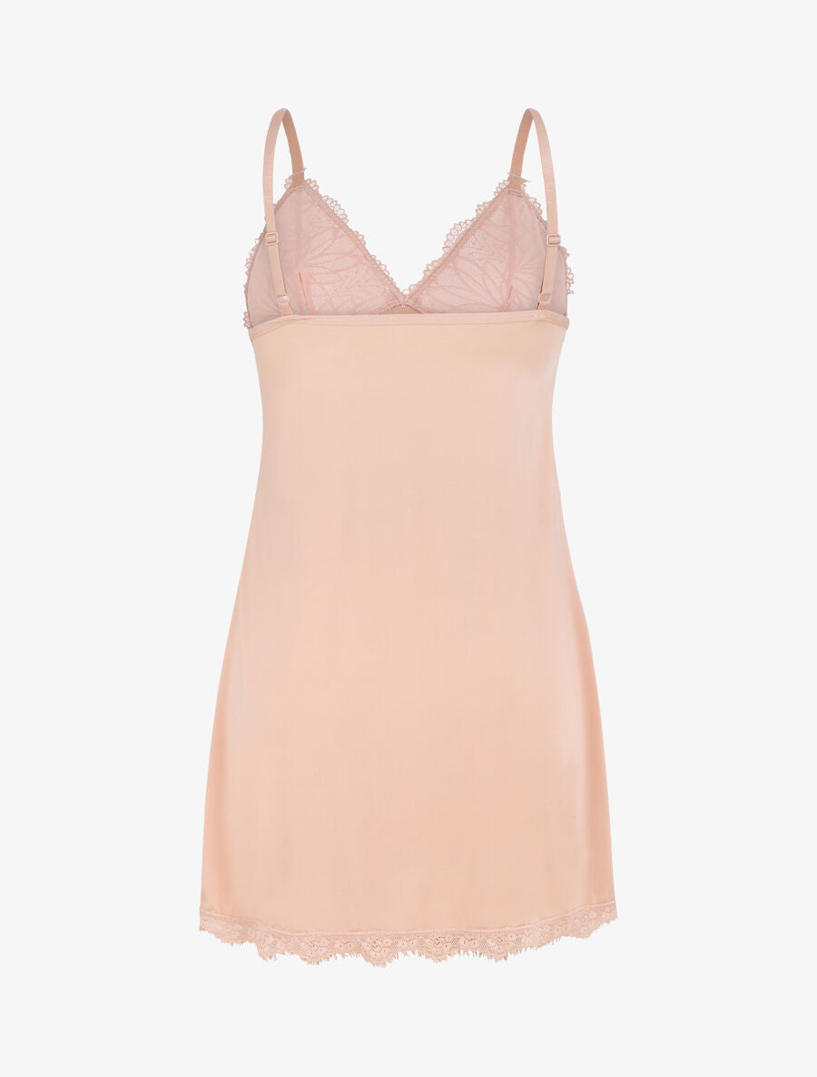 Robe nuisette à buste dentelle - Rose - 2