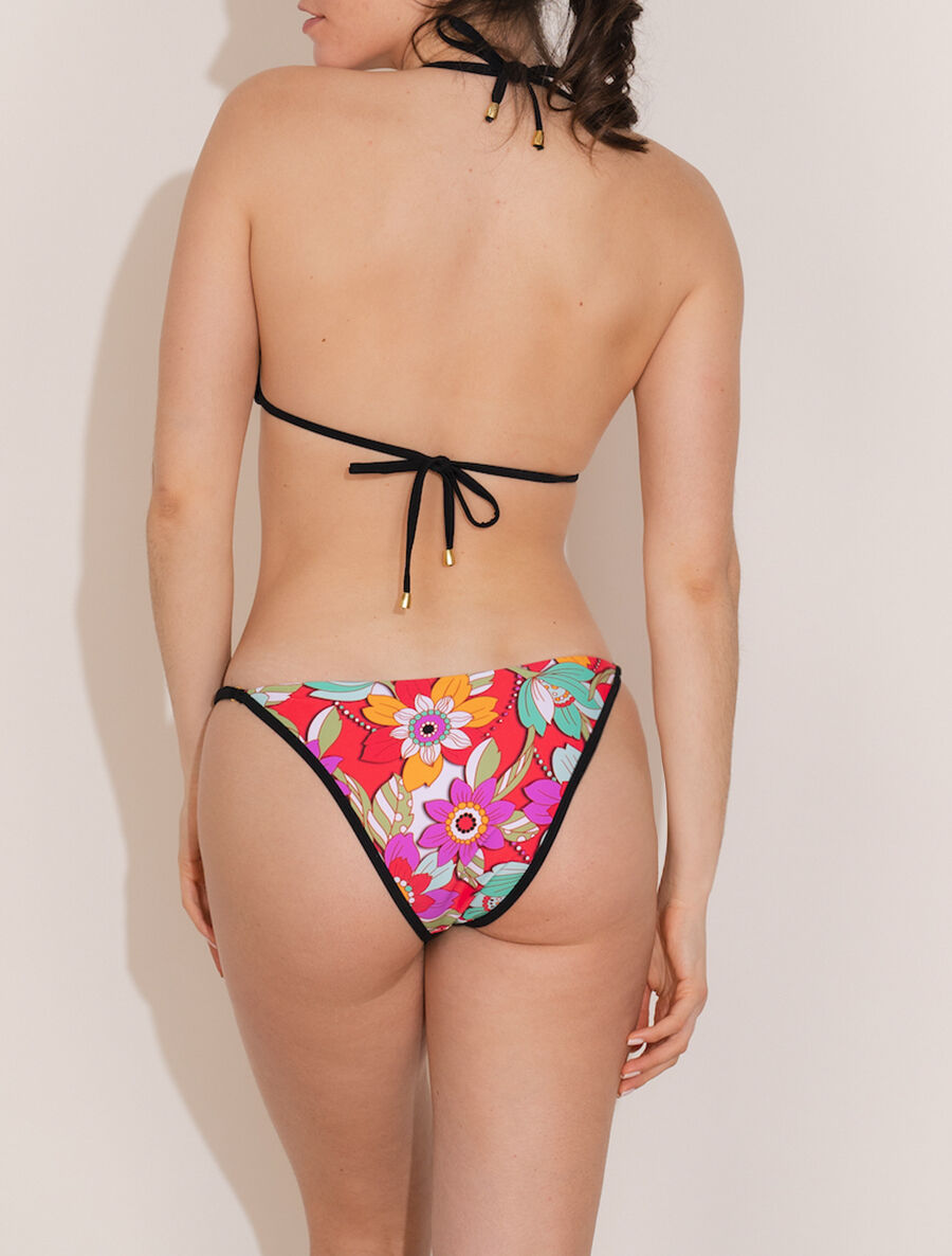 Bikini triangle imprimé fleuri - Rouge - 2