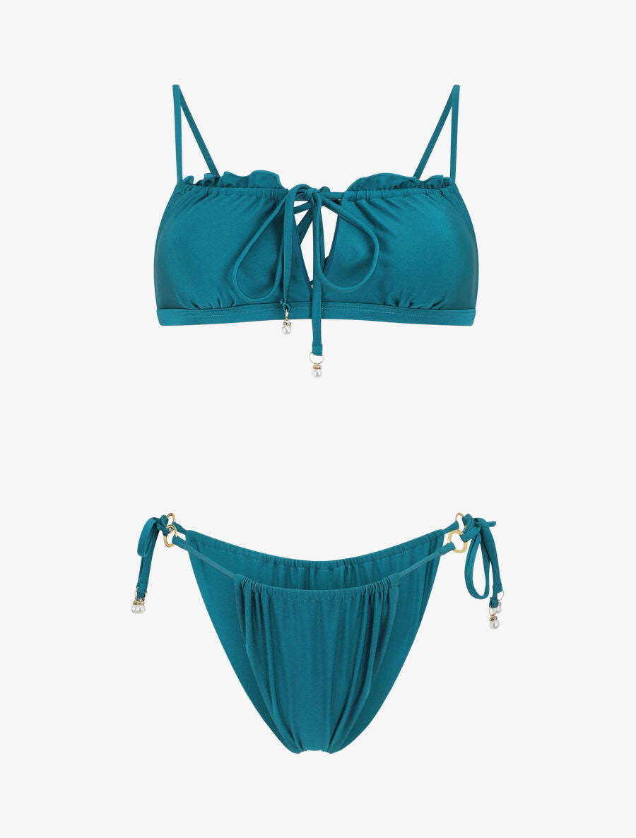 Bikini froncé - Bleu canard - 6