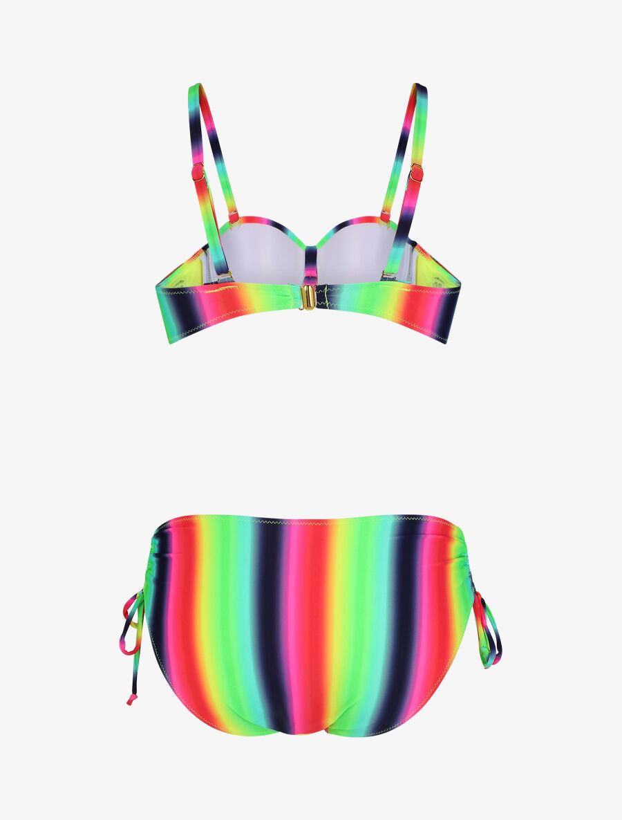 Bikini à imprimé arc-en-ciel - Jaune fluo - 4