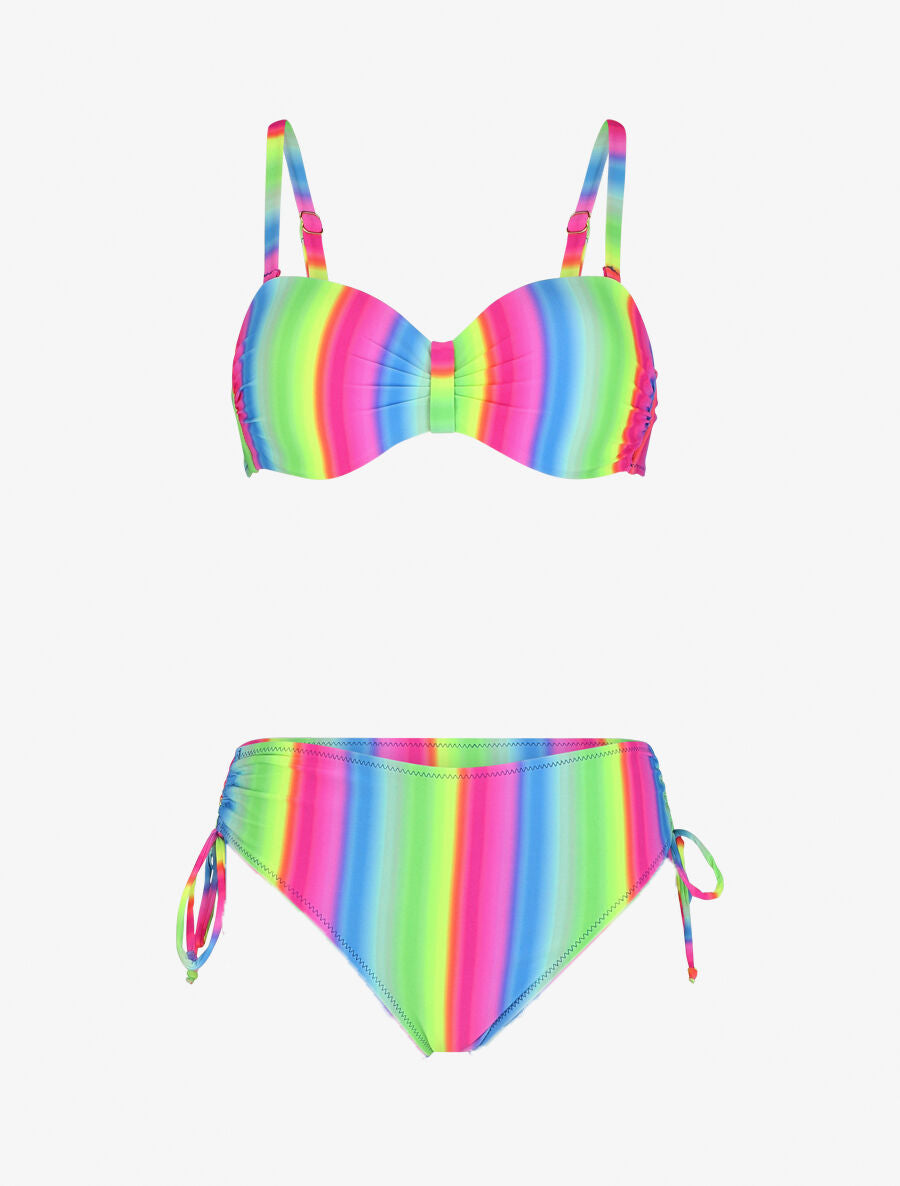 Bikini à imprimé arc-en-ciel - Bleu - 5