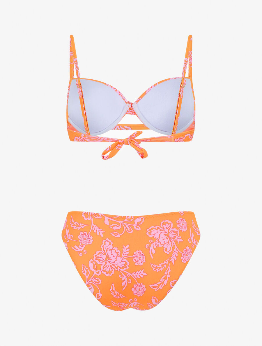 Bikini imprimé fleurs hawaïennes - Orange - 4