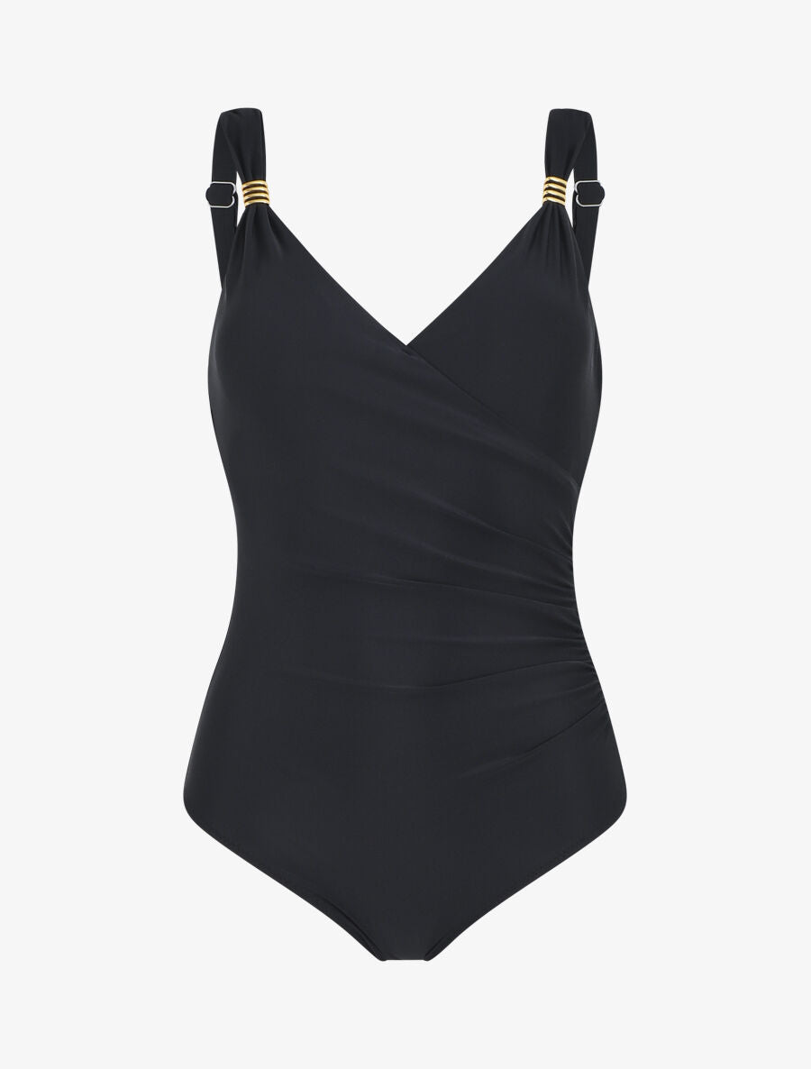 Maillot de bain une pièce à détail bijoux - Noir - 2