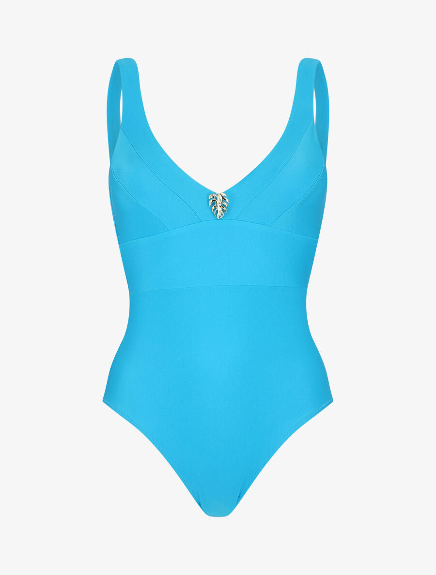 Maillot de bain 1 pièce uni - Turquoise - 5