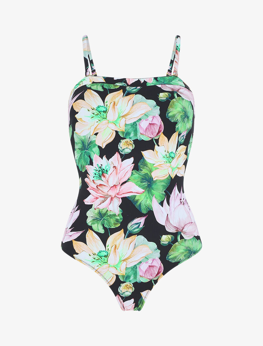 Maillot de bain une pièce à imprimé fleuri - Noir - 6