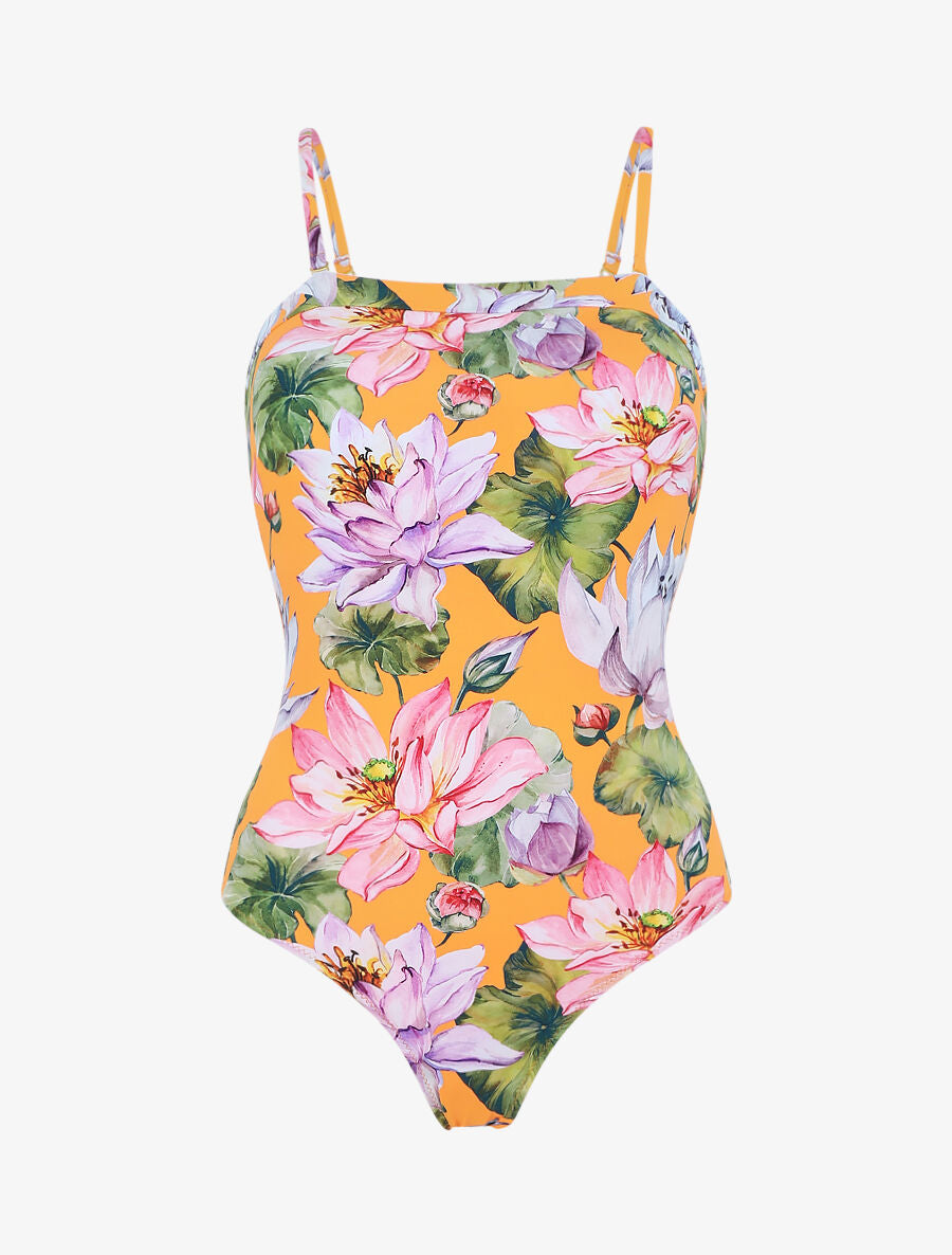 Maillot de bain une pièce à imprimé fleuri - Orange - 4
