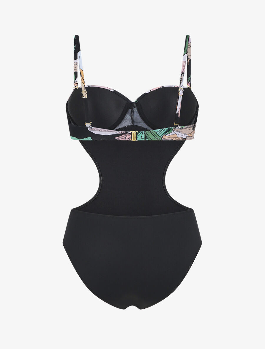 Maillot de bain une pièce ajouré - Noir - 4