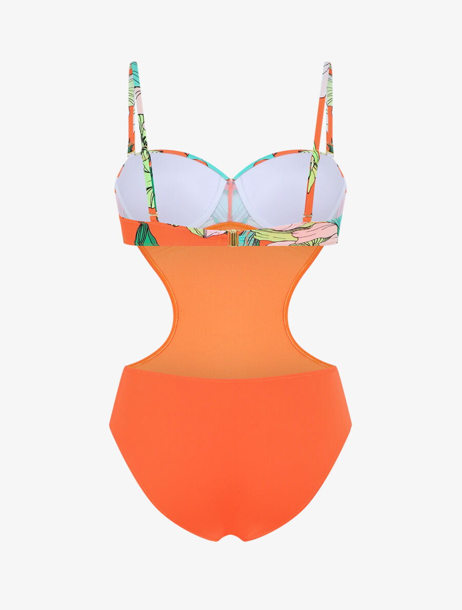 Maillot de bain une pièce ajouré - Orange fluo - 2
