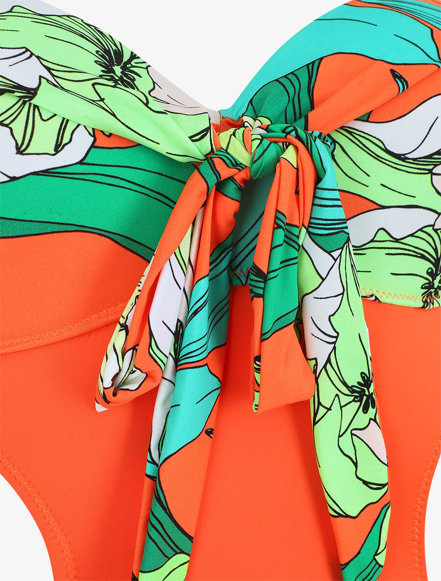 Maillot de bain une pièce ajouré - Orange fluo - 3
